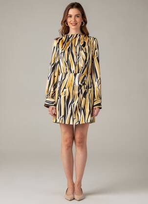 Robe courte beige MANGO femme