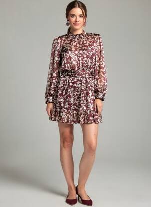 Robe courte violet MANGO femme