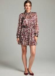 Robe courte violet MANGO femme
