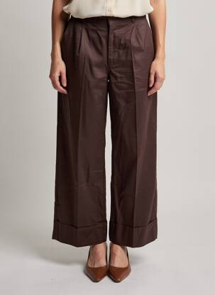 Pantalon droit marron YUGEN femme