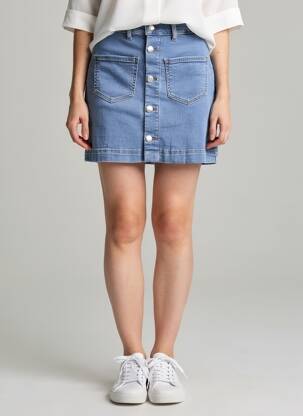 Jupe courte bleu ONLY femme