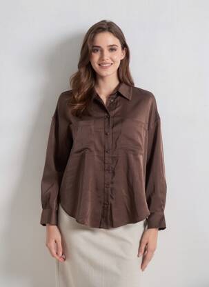 Chemisier marron ONLY femme