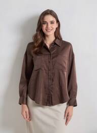 Chemisier marron ONLY femme