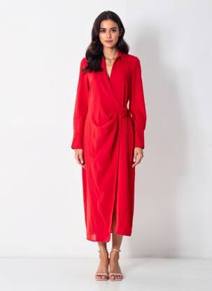 Robe longue rouge MANGO femme