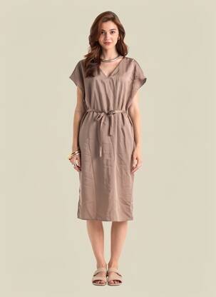 Robe courte marron VILA femme