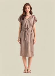 Robe courte marron VILA femme