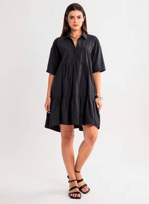 Robe courte noir MANGO femme