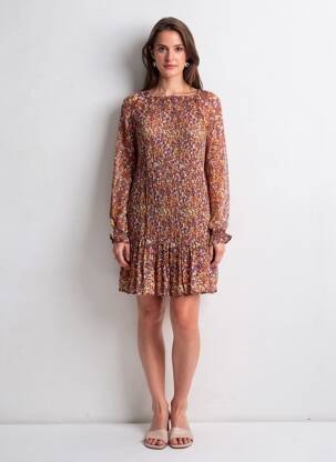 Robe mi-longue beige MANGO femme