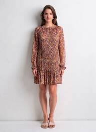 Robe mi-longue beige MANGO femme