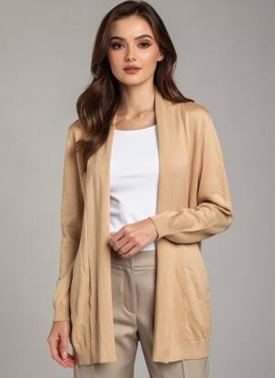 Gilet manches longues marron MANGO femme