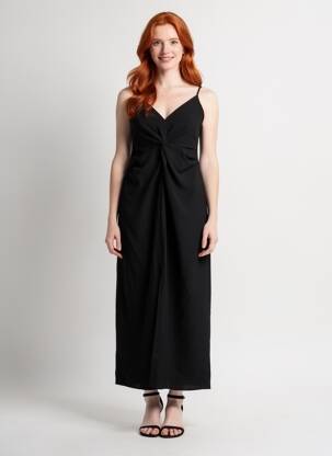 Robe longue noir MANGO femme