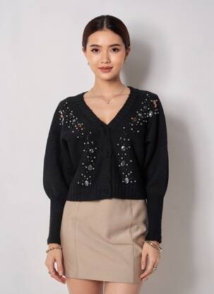 Gilet manches longues noir ONLY femme
