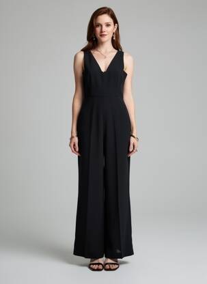 Combi-pantalon noir MANGO femme
