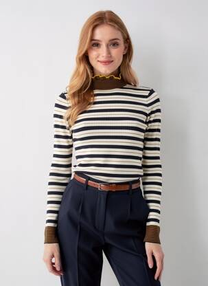 Pull col roulé beige SCOTCH & SODA femme