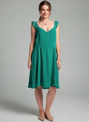 Robe mi-longue vert NAF NAF femme