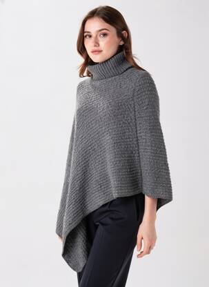 Poncho gris PIECES femme