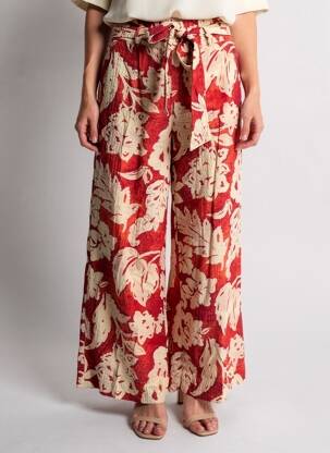 Pantalon large rouge ONLY femme