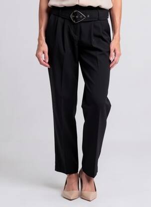 Pantalon droit noir MORGAN femme
