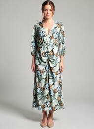 Robe mi-longue vert OBJECT femme