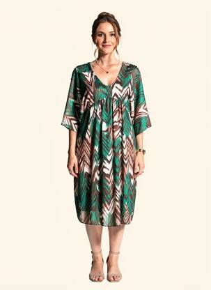 Robe mi-longue vert TERRA DI SIENA femme
