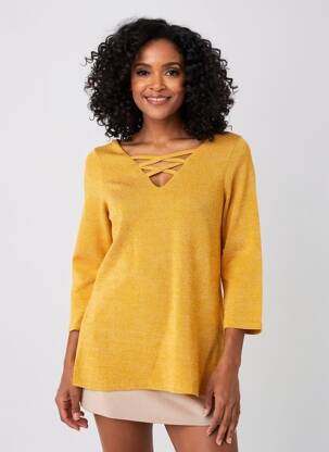 Pull jaune MULTIPLES femme
