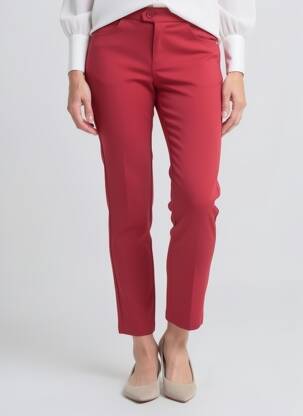 Pantalon droit rouge MULTIPLES femme