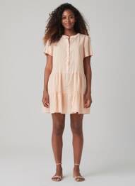 Robe courte manches courtes manches courtes orange VERO MODA femme