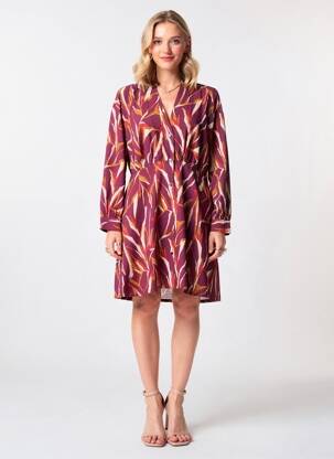 Robe mi-longue col v violet VILA femme