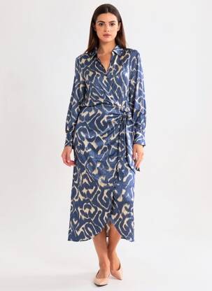 Robe longue bleu MANGO femme
