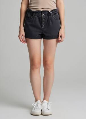 Short taille haute taille haute noir ONLY femme