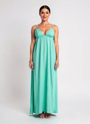 Robe longue sans manche sans manche vert ONLY femme