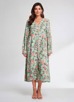 Robe mi-longue vert VERO MODA femme