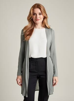 Gilet manches longues vert STREET ONE femme