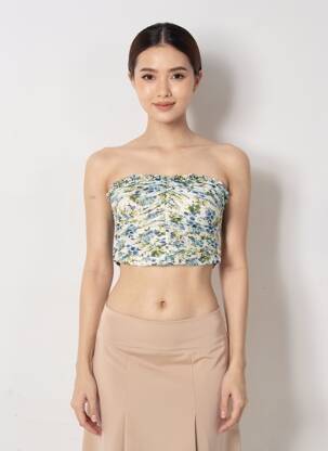 Crop top blanc MANGO femme