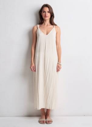 Robe longue beige VILA femme