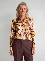 Chemisier manches longues manches longues marron ONLY femme