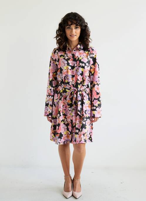 Robe mi-longue col rond rose VERO MODA femme
