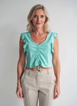 T-shirt coupe droite vert ONLY femme