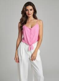 Débardeur col v rose ONLY femme
