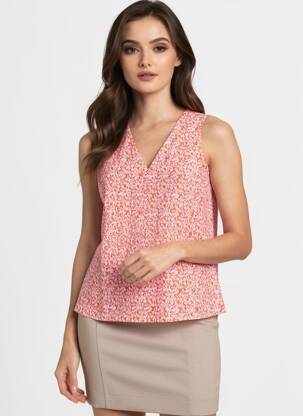 Blouse col v sans manche rouge VERO MODA femme