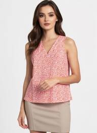 Blouse col v sans manche rouge VERO MODA femme