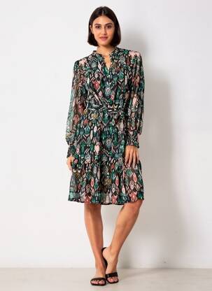 Robe mi-longue noir GARCIA femme