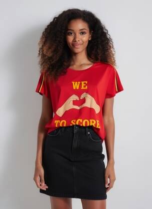 T-shirt rouge ZEB STYLE LAB  femme