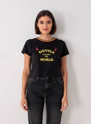 T-shirt noir ZEB STYLE LAB  femme