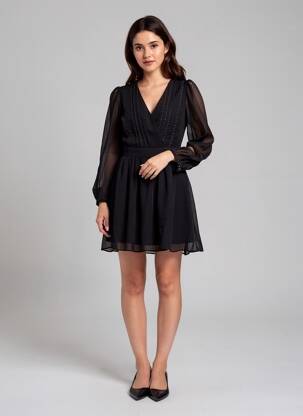 Robe courte noir MANGO femme
