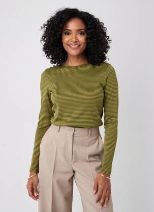 T-shirt manches longues manches longues vert ONLY femme
