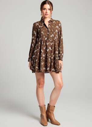 Robe courte marron VERO MODA femme