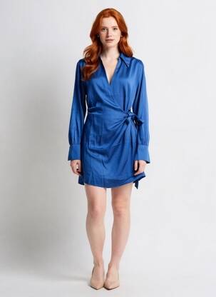 Robe mi-longue bleu MANGO femme
