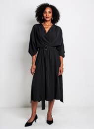 Robe mi-longue noir YUGEN femme