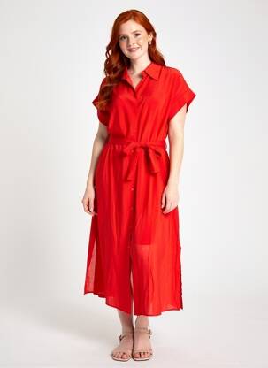 Robe longue rouge MANGO femme